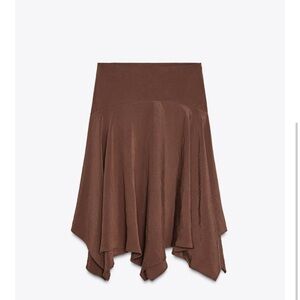 Zara Asymmetrical Brown Skirt